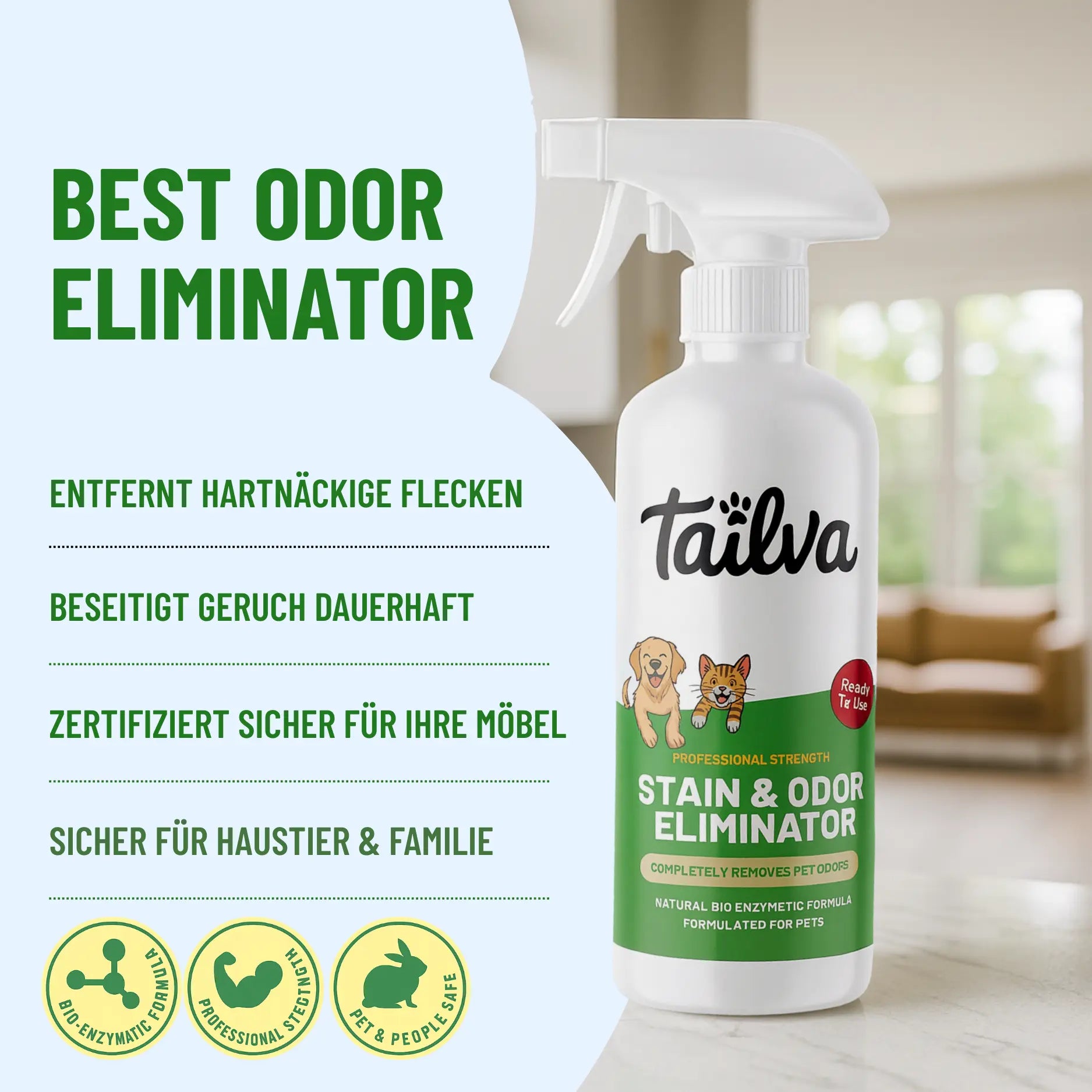 Flecken - & Geruchsentferner für Haustiere - Tailva